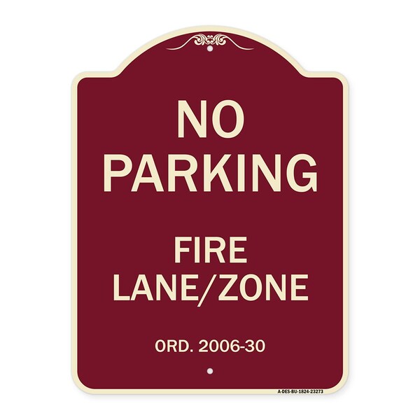 Princeton New Jersey No Parking Fire Lane Zone Heavy-Gauge Aluminum Sign, 24" x 18", BU-1824-23273